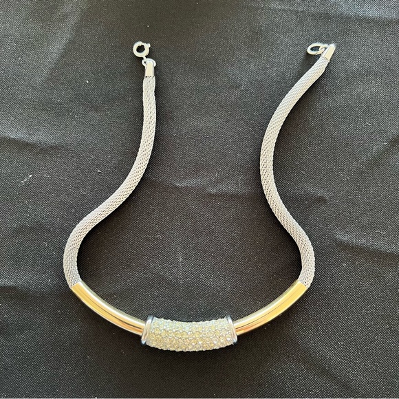 Vintage Napier Slide Bling Pendant Signed On Mesh Chain choker - Picture 7 of 7